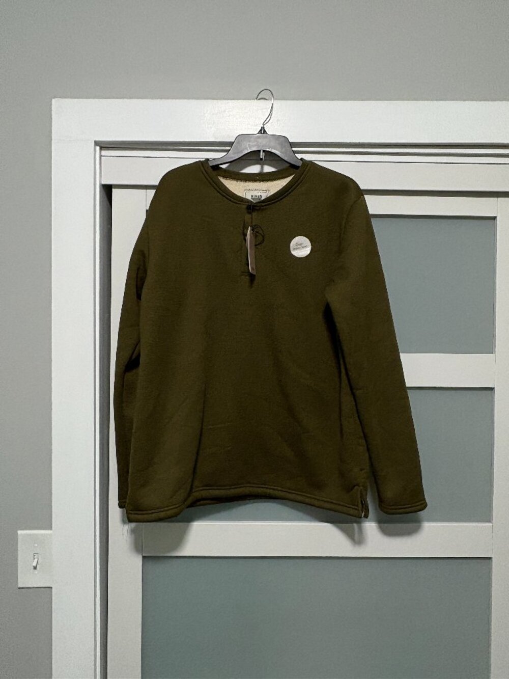 NoMad Craft-FLow Cozy Sherpa Lined Waffle Men's Shirt sz L Olive L/S NWT